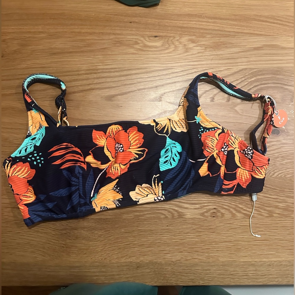 Sea folly bikini top, floral size 10 F cup